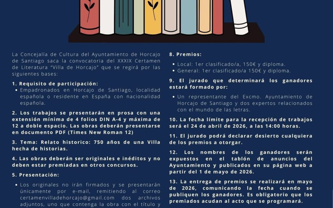 📚✨ XL Certamen Literario “Villa de Horcajo” ✨📚